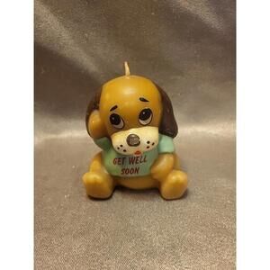 Vintage Russ Berrie And Co. 3” Candle Puppy Dog "Get Well Soon"
